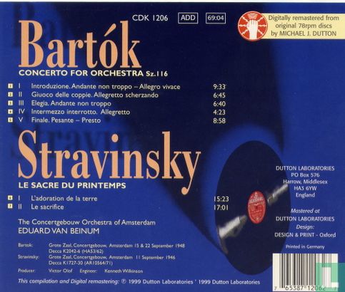 Bartok: Concerto for Orchestra / Stravinsky: The Rite of Spring - Image 2