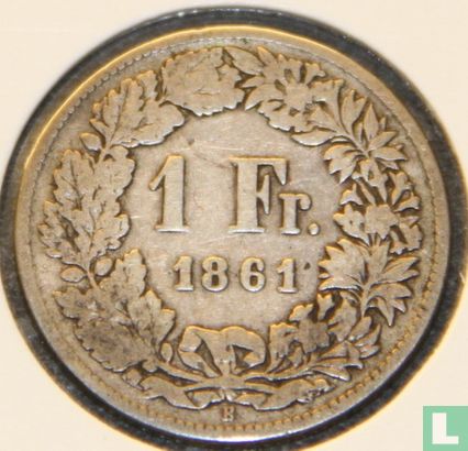 Zwitserland 1 franc 1861 - Afbeelding 1
