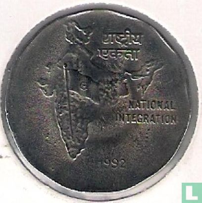 Inde 2 roupies 1992 (Calcutta) - Image 1