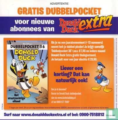 Gratis Dubbelpocket voor nieuwe abonnees van Donald Duck Extra