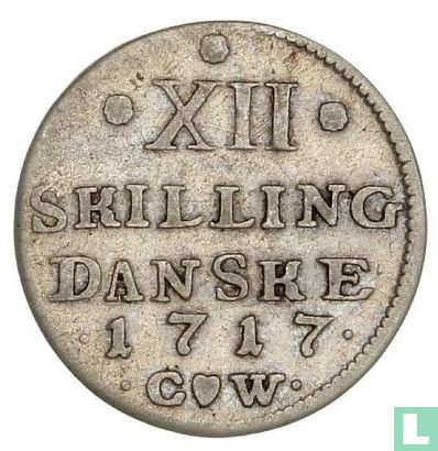 Denemarken 12 skilling 1717 - Afbeelding 1