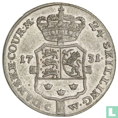 Denmark 24 skilling 1731 (with heart) - Image 1