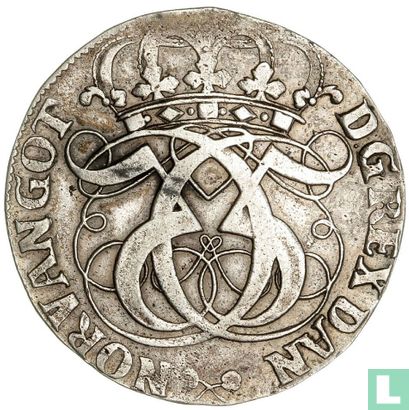 Danemark 1 kroon 1692 (année dans les canelures) - Image 2