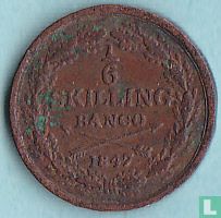 Zweden 1/6 skilling banco 1847 - Afbeelding 1
