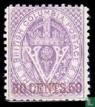 "V" and crown with overprint  