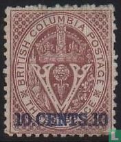 "V" and crown with overprint  