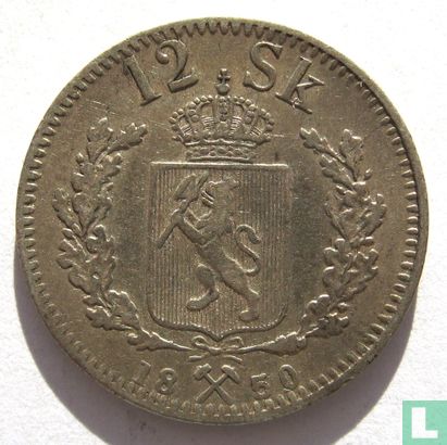 Norwegen 12 Skilling 1850 (V. KONGE) - Bild 1