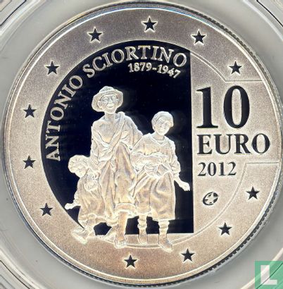 Malta 10 euro 2012 (PROOF) "65th anniversary of Death of Antonio Sciortino" - Afbeelding 2