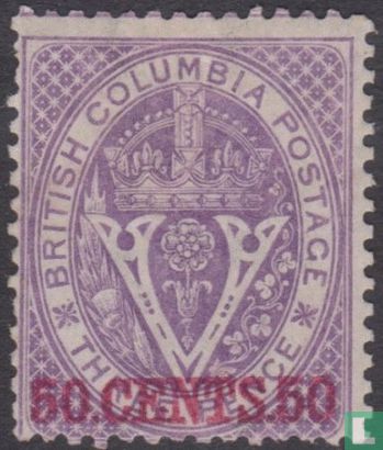 "V" and crown with overprint   