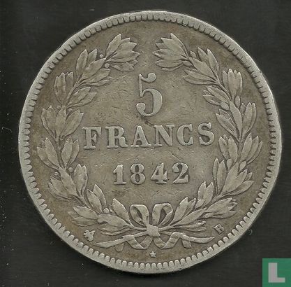 Frankrijk 5 francs 1842 (B) - Afbeelding 1