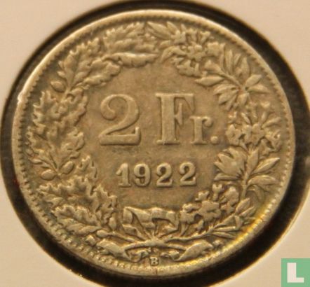 Zwitserland 2 francs 1922 - Afbeelding 1