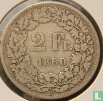 Zwitserland 2 francs 1860 - Afbeelding 1