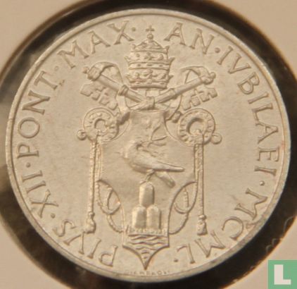 Vatican 1 lira 1950 "Holy Year" - Image 2