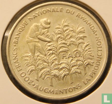 Ruanda 200 Franc 1972 "FAO - Food for all - 10th anniversary of Independence" - Bild 2