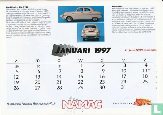 Auto In Miniatuur kalender 1997 - Bild 3
