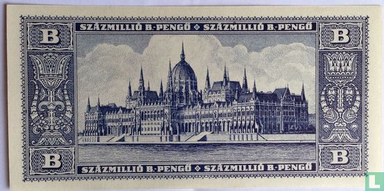 Hongarije 100 Miljoen B.-Pengö 1946 - Afbeelding 2