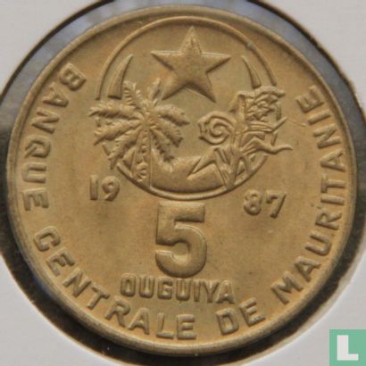 Mauritanie 5 ouguija 1987 (AH1407) - Image 1