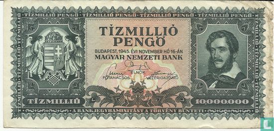 Hongarije 10 Miljoen Pengö 1945 - Afbeelding 1