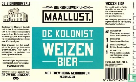 De kolonist Weizen Bier (tht 2016)