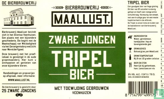 Zware Jongen Tripel bier 75 cl.  (tht 2015)