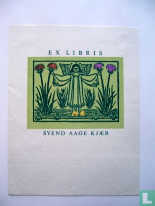exlibris Engel/Bloemen