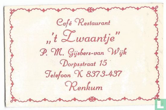 Café Restaurant " 't Zwaantje" - Afbeelding 1