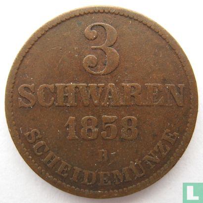Oldenburg 3 schwaren 1858 - Afbeelding 1