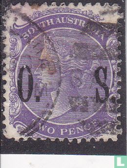 Queen Victoria, with overprint O.S.