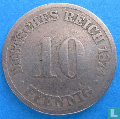 German Empire 10 pfennig 1874 (G) - Image 1
