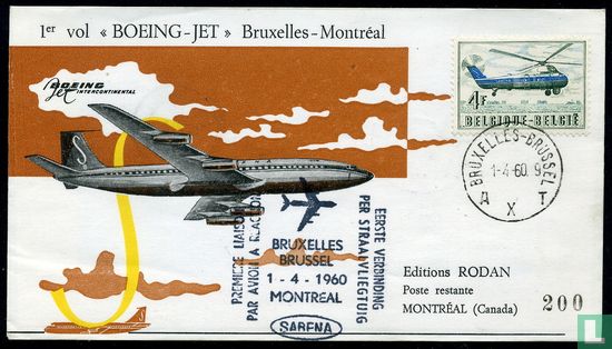 1er vol Boeing-jet Bruxelles-Montréal