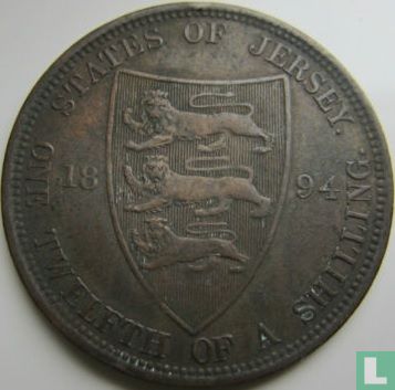 Jersey 1/12 shilling 1894 - Image 1