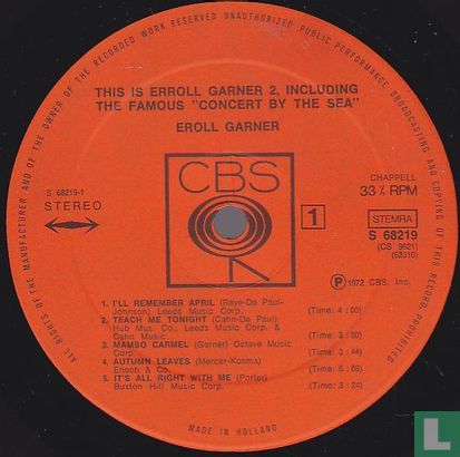 This is Erroll Garner 2 - Including the famous “Concert by the Sea”  - Image 3