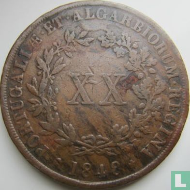 Portugal 20 réis 1848 - Image 1