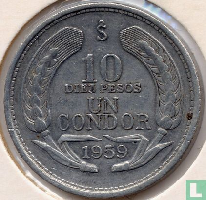 Chili 10 pesos 1959 - Afbeelding 1