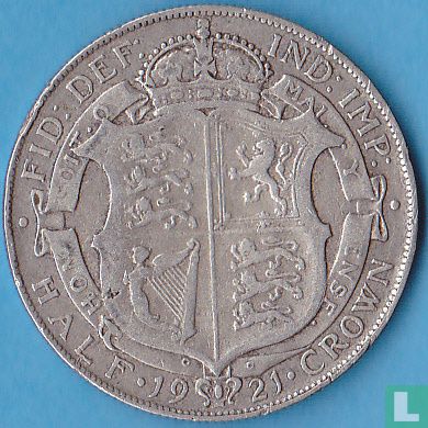 Verenigd Koninkrijk ½ crown 1921 - Afbeelding 1