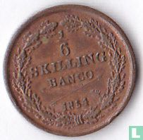 Zweden 1/6 skilling banco 1854 - Afbeelding 1