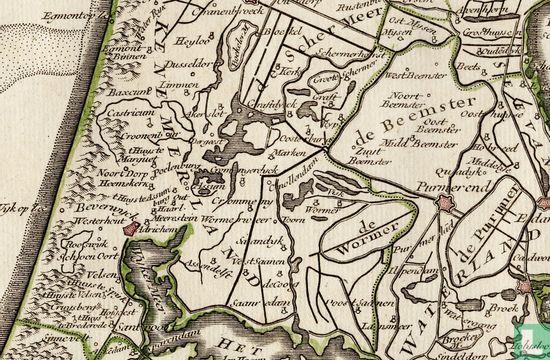 Kaart van Noord Holland uit 1748 van Robert de Vaugondy. - Afbeelding 2