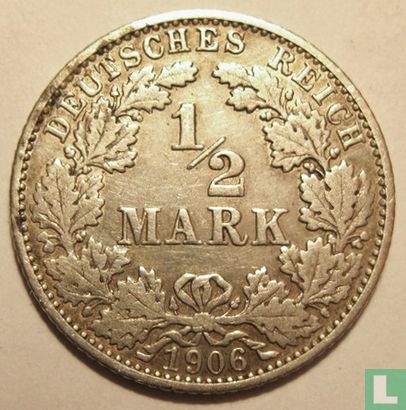 German Empire ½ mark 1906 (E) - Image 1