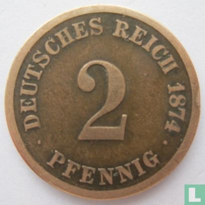 Duitse Rijk 2 pfennig 1874 (G) - Afbeelding 1