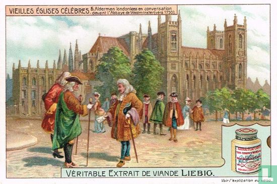 Aldermen londoniens en conversation devant l'Abbaye de Westminster (vers 1750)