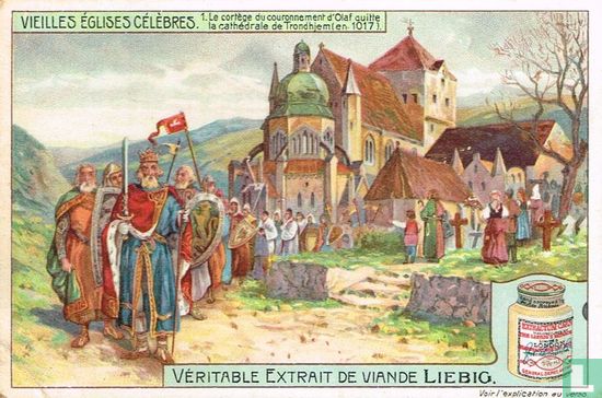 Le cortège du couronnement d'Olaf quitte la cathédrale de Trondhjem (en 1017)