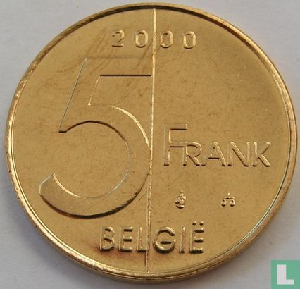 Belgium 5 francs 2000 (NLD) - Image 1
