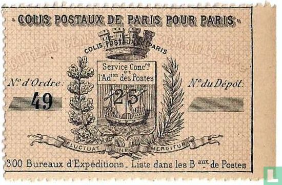 Colis postaux de Paris pour Paris