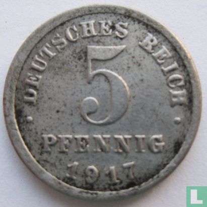 German Empire 5 pfennig 1917 (J) - Image 1