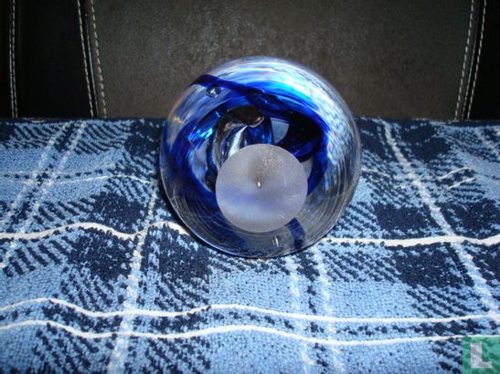 Kristallen bol blank met blauw - Afbeelding 3