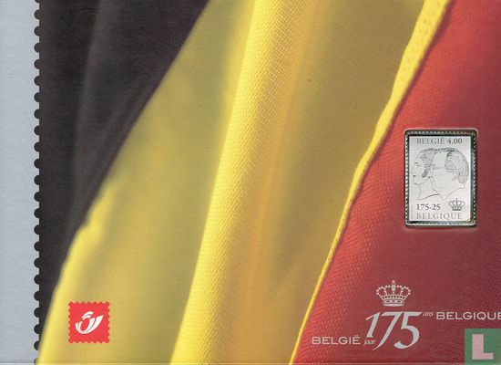 175 ans de Belgique - Dossier de timbre en argent - Image 1