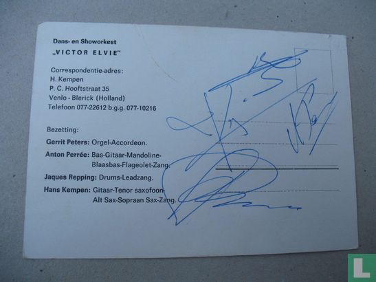 Handtekening Victor Elvie - Afbeelding 2