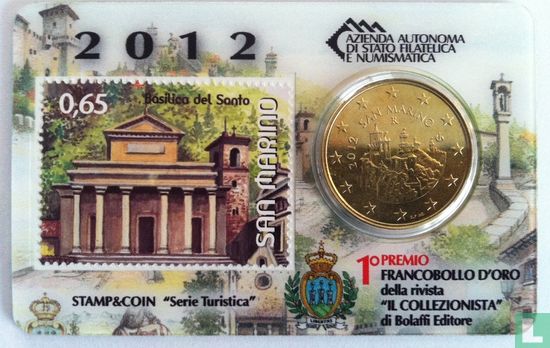 San Marino 50 cent 2012 (stamp & coincard 2/6) - Afbeelding 1