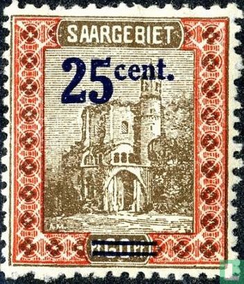 Tower in Mettlach, with overprint