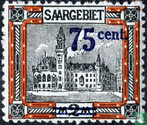 City Hall Saarbrücken, with overprint